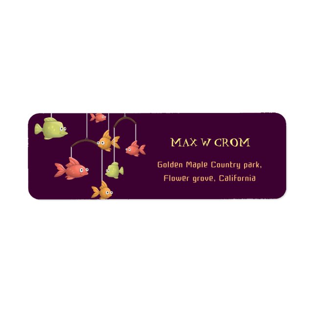 Little Fish Crimson Red Baby Return Address (Front)