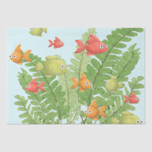 Little Fish Seaweed Colourful Ocean Decoupage  Tis Tissue Paper