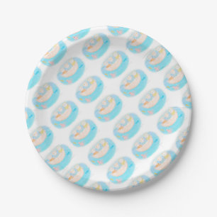 Little fisher cats  illustration paper plate