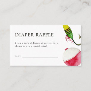 Little Fisherman Baby Shower Diaper Raffle Card 