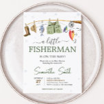 Little Fisherman Baby Shower  Invitation<br><div class="desc">Welcome your little one with our heartwarming Fishing Baby Shower Invitation Printable. Personalize to share the joy with your loved ones!

BS835</div>