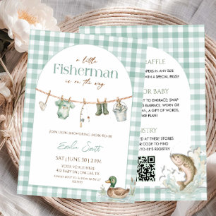 Little Fisherman Boy Baby Shower  Invitation