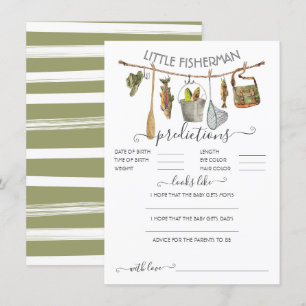 Little Fisherman Clothesline Baby Predictions Game Invitation