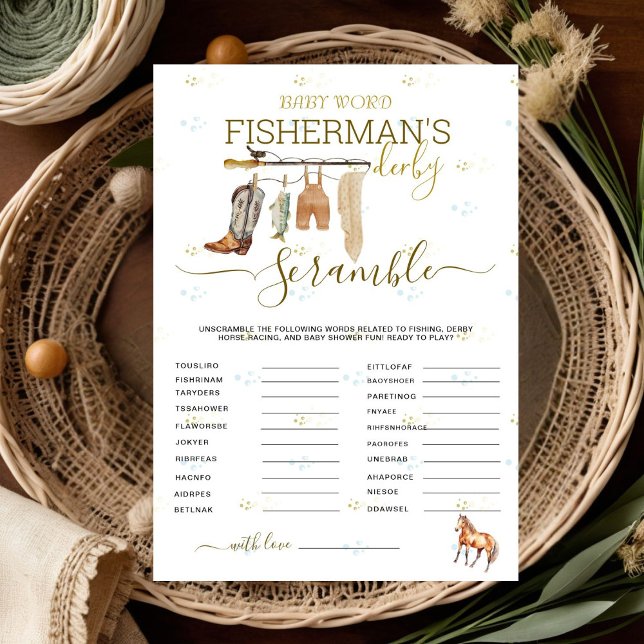 Little Fisherman’s Derby Baby Shower Word Scramble (Creator Uploaded)