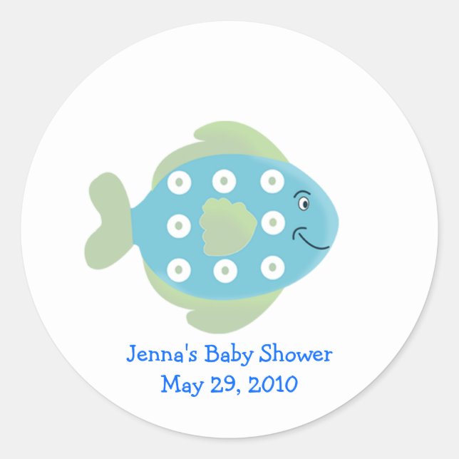 Little Fishy TROPICAL FISH Favour Sticker (Front)