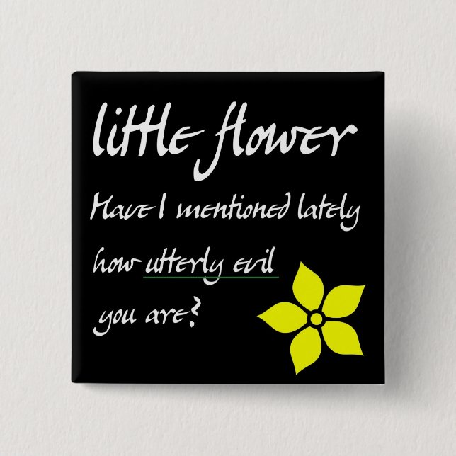 Little flower 2 inch square button (Front)