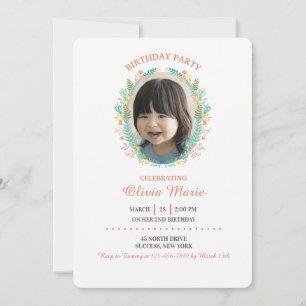 Little Flower Frame Photo Invitation