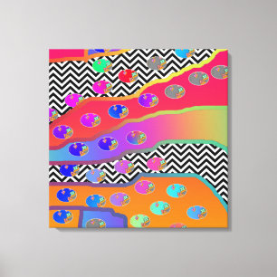 LITTLE FLOWER RED MIX ABSTRACT CANVAS PRINT