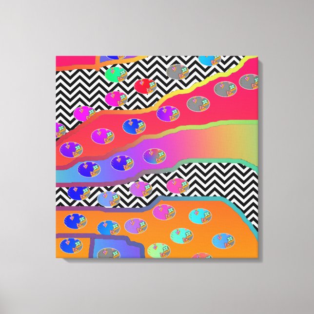 LITTLE FLOWER RED MIX ABSTRACT CANVAS PRINT (Front)