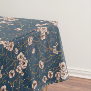 Little flowers light blue pattern tablecloth