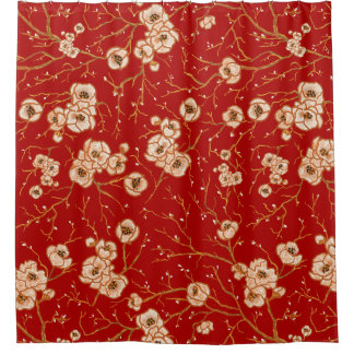 Little flowers on red pattern