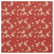 Little flowers on red pattern