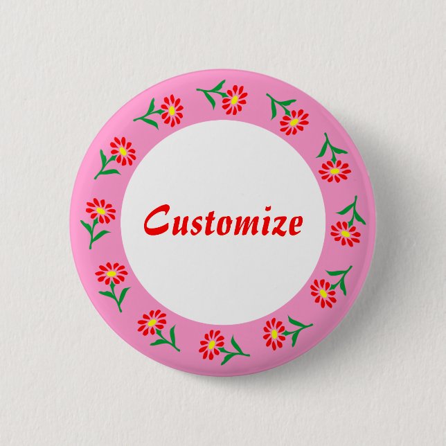 Little Flowers Template 2 Inch Round Button (Front)
