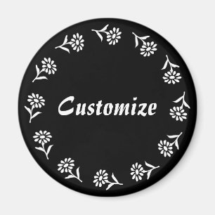 Little Flowers Template - B&W - v2 Magnet