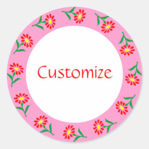 Little Flowers Template Classic Round Sticker