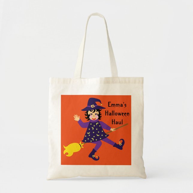 Little flying witch candy sack tote bag (Front)