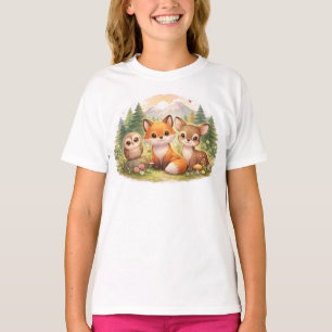 Little Forest Friends: A Cozy Fox, Owl & Deer Adve T-Shirt