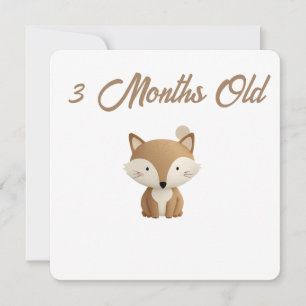 Little Forest Friends Baby Milestone Card –3 Month