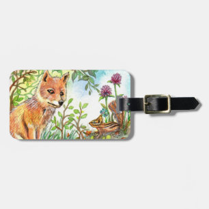 Little Fox And Chipmunk Luggage Tag