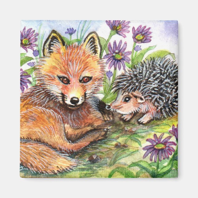 Little Fox And Hedgehog Magnet (Front)