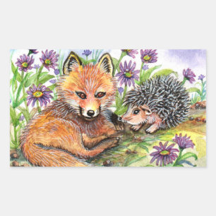 Little Fox And Hedgehog Sticker