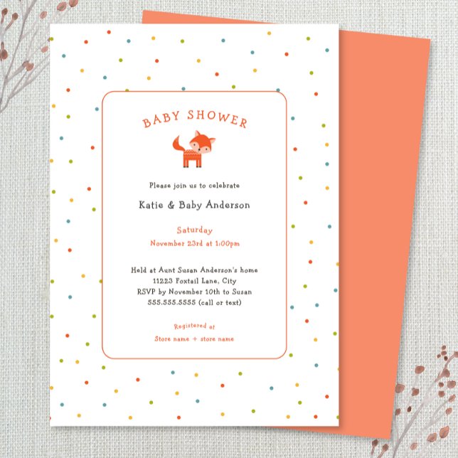 Little Fox Baby Shower Invitation (Creator Uploaded)