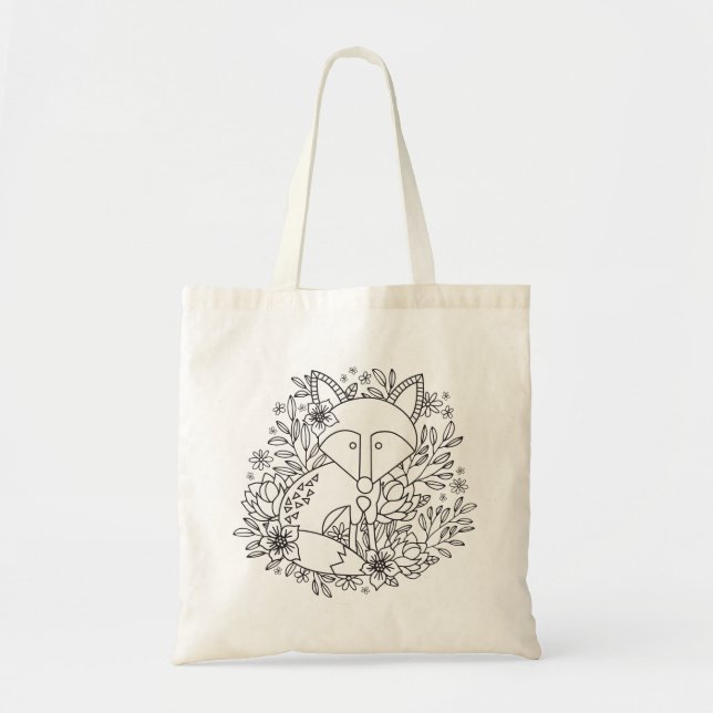 Little Fox Colouring Tote Bag (Front)
