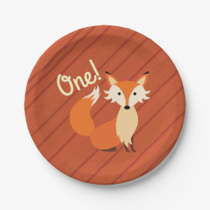 Little Fox Cute Colourful 1st Birthday Party Theme Paper Plate