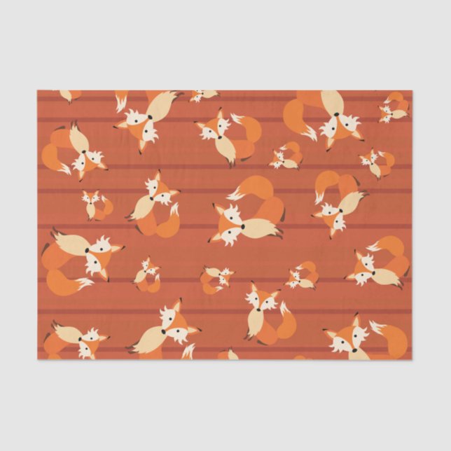 Little Fox Cute Colourful 1st Birthday Party Theme Tissue Paper (Front)
