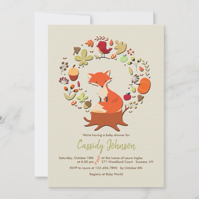 Little Fox Invitation (Front)