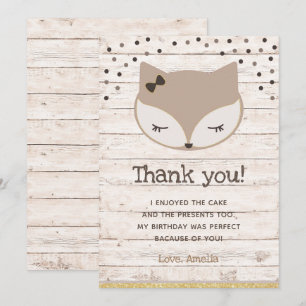 Little fox, merveilles cartes de remerciements