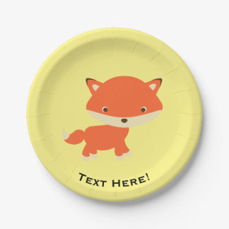 Little fox paper plate