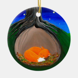 Little Fox Woodland Ceramic Ornament