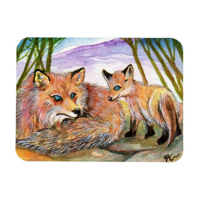 Little Fox's Nap Time Magnet (Horizontal)