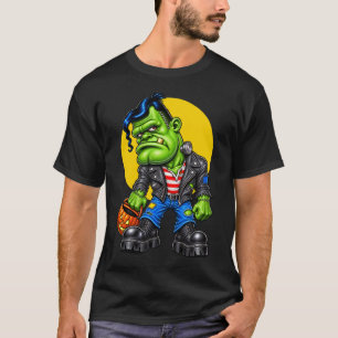 LITTLE FRANKIE with pumpkin bucket T-Shirt