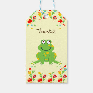 Little frog baby first birthday party gift tags