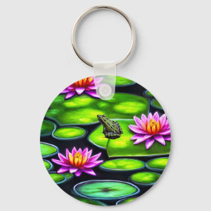 Little Frog on Lily Pad Keychain