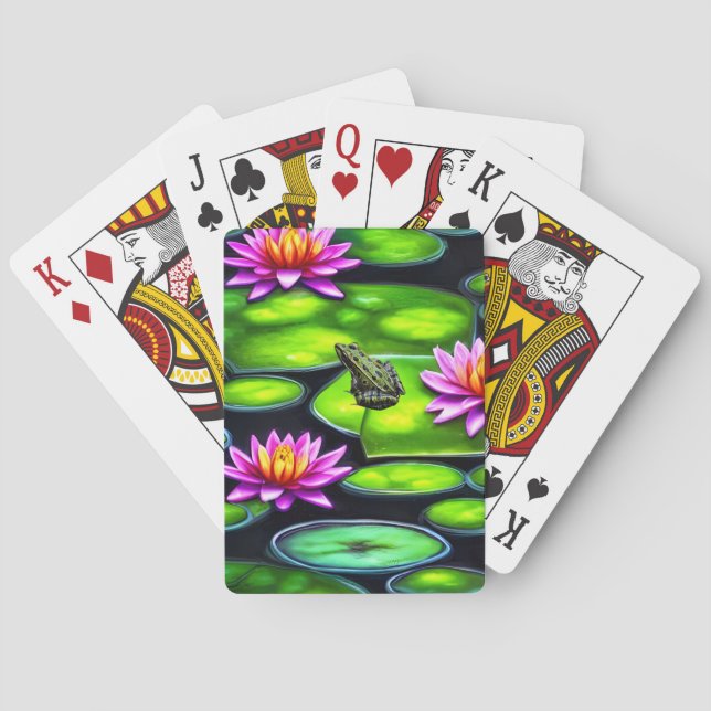 Little Frog on Lily Pad Playing Cards (Back)