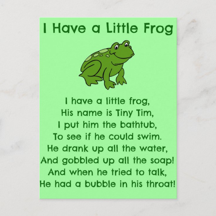 Little Frog Poem Postcard | Zazzle