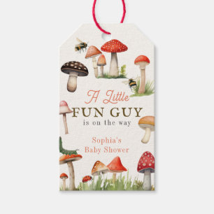 Little Fun Guy Mushroom Bee Boy Baby Shower Gift Tags