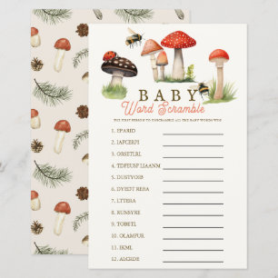 Little Fun Guy Mushroom Bee Boy Baby Word Scramble