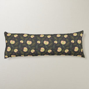 Little funny tick bug and leafs seamless pattern body pillow