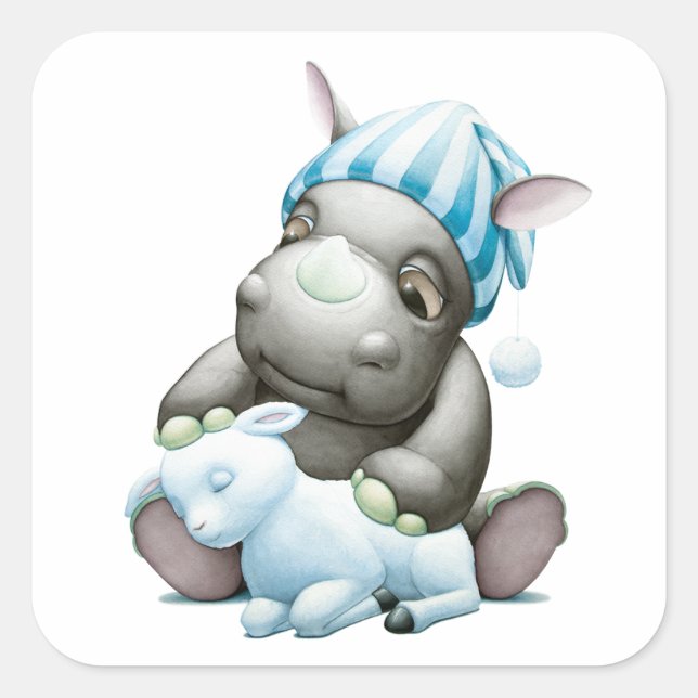 Little G the Baby Rhino Sticker (Front)