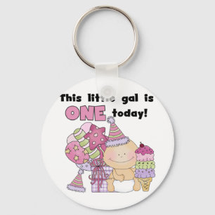 Little Gal is One Tshirts and Gifts Keychain