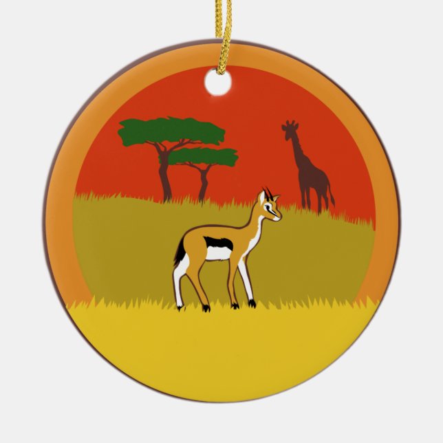 Little Gazelle Ceramic Ornament (Front)