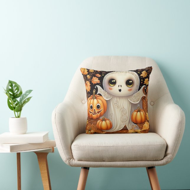 Little Ghost 1 Throw Pillow (Chair)