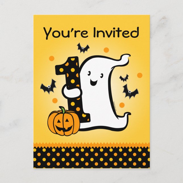 Little Ghost 1er Anniversaire Carte postale Invita (Devant)