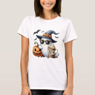 Little Ghost Coffee Club Halloween T-Shirt