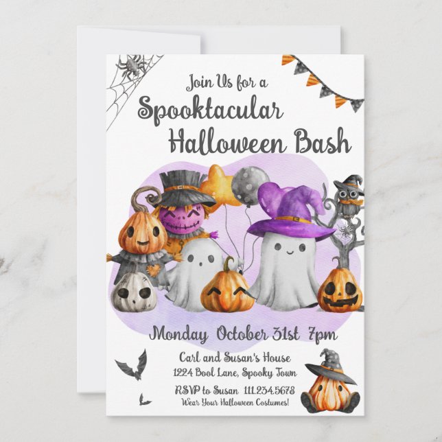 Little Ghost Halloween Party  Invitation (Front)