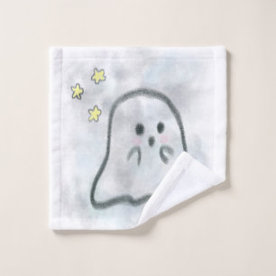 Little ghost is scared  wash cloth